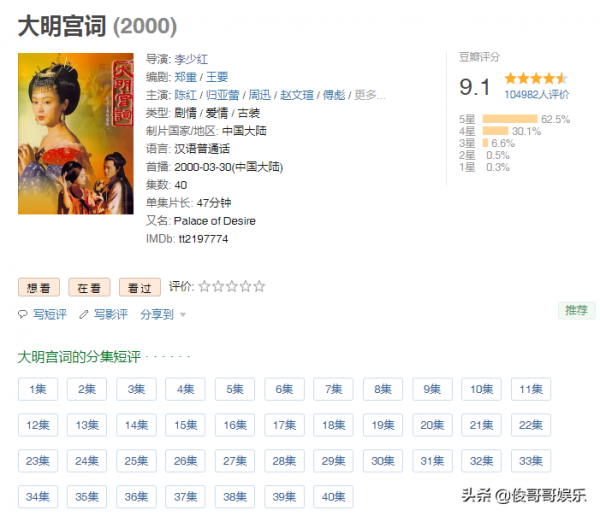 9.1分《大明宮詞》導演李少紅21年後抄自己,拍中年瑪麗蘇成爛劇 9.1分《大明宮詞》導演李少紅21年後抄自己,拍中年瑪麗蘇成爛劇