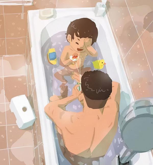 會畫畫的爸爸,太暖了 會畫畫的爸爸,太暖了