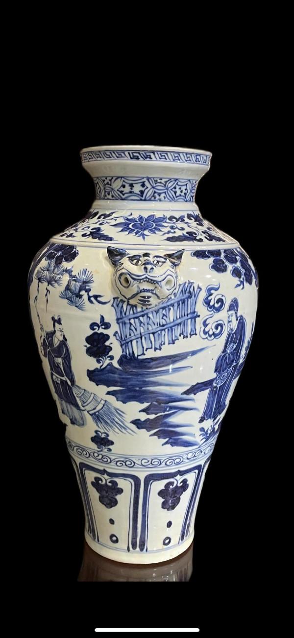 元末明初,青花虎獸耳瓷器 元末明初,青花虎獸耳瓷器