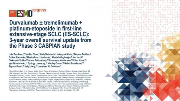 CASPIAN研究公佈3年OS獲益資料,為ES-SCLC患者帶來新的治療驚喜 CASPIAN研究公佈3年OS獲益資料,為ES-SCLC患者帶來新的治療驚喜