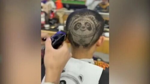 這Tony能處！有冰墩墩髮型，他真剪