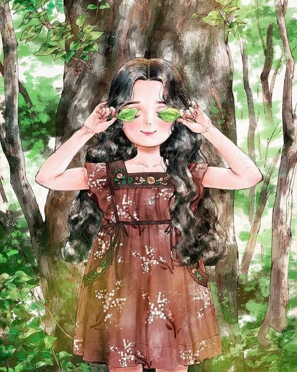 每日插畫｜aeppol的治癒系森林少女日記，休息一會兒再走也沒關係