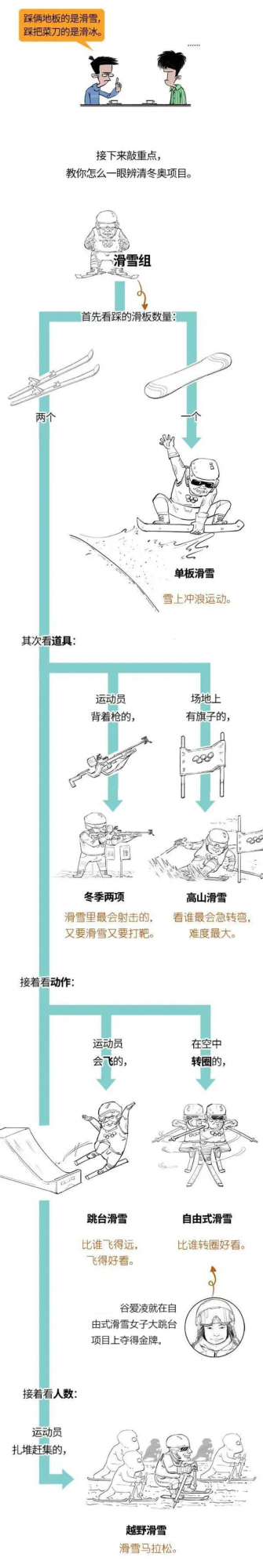 冬奧比賽看不懂？一圖教你分辨所有專案！