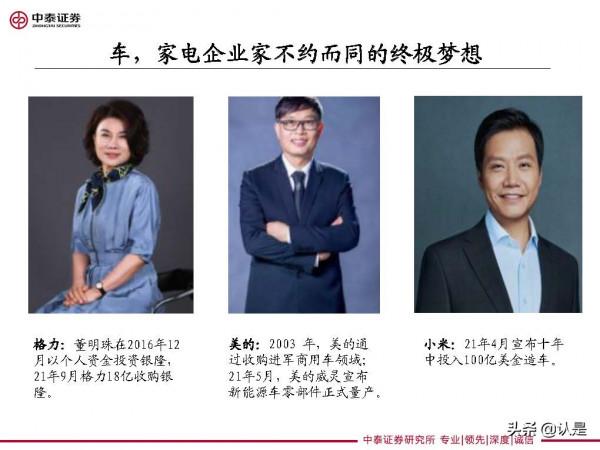 家電行業研究及2022年度策略：車，下一個家