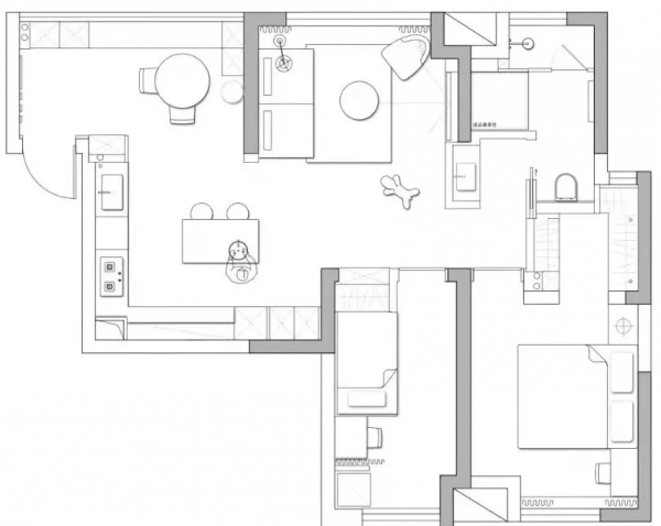 82㎡現代簡約風格新房裝修，入戶花園改造卡座餐廳