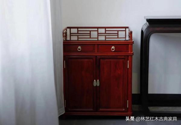 尚比亞紫檀萬字格茶水櫃