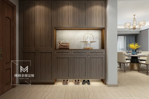 羨慕！鄰居家的262㎡新中式雅居，光玄關就甩我家的幾條街