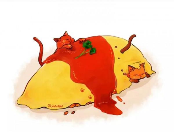 插畫｜藏在美食裡的萌寵，太可愛了