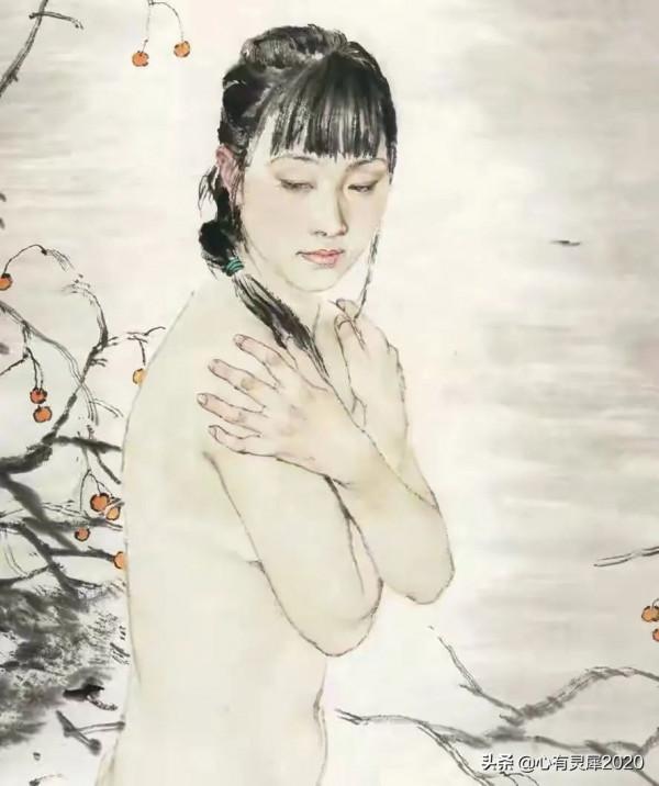 兩位畫家筆下的女性人物工筆畫，柔美脫俗，靈氣逼人