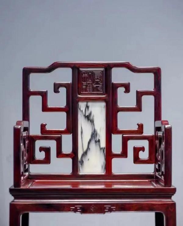 恭王府舊藏，印度小葉紫檀（檀香紫檀）太師椅