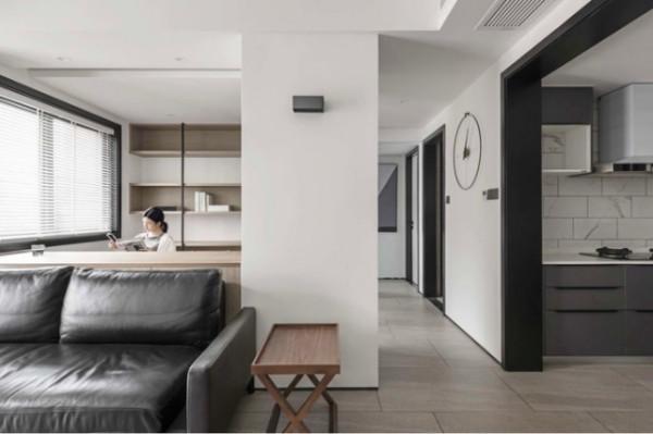 112平現代風三居室平面和線條交錯，給空間增添層次感