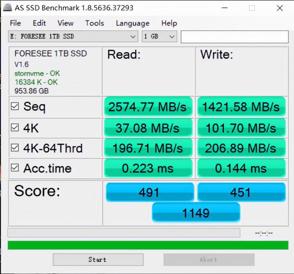 江波龍 FORESEE XP1000 1TB SSD 體驗：主流效能，超低發熱