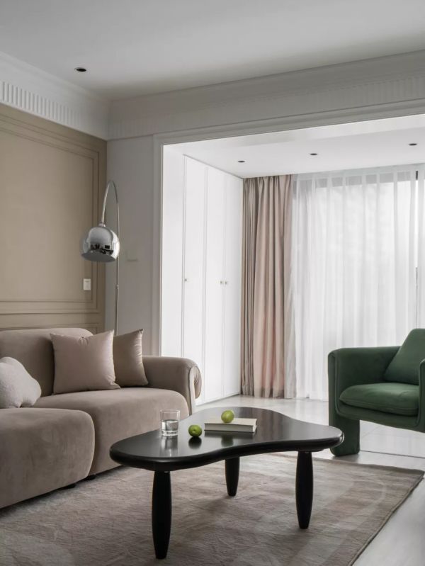 100㎡現代簡約風格新房裝修，法式背景牆溫柔浪漫