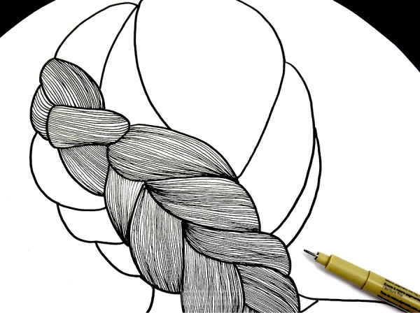 兒童畫教程｜線條的組織與排列練習《美麗的編髮》