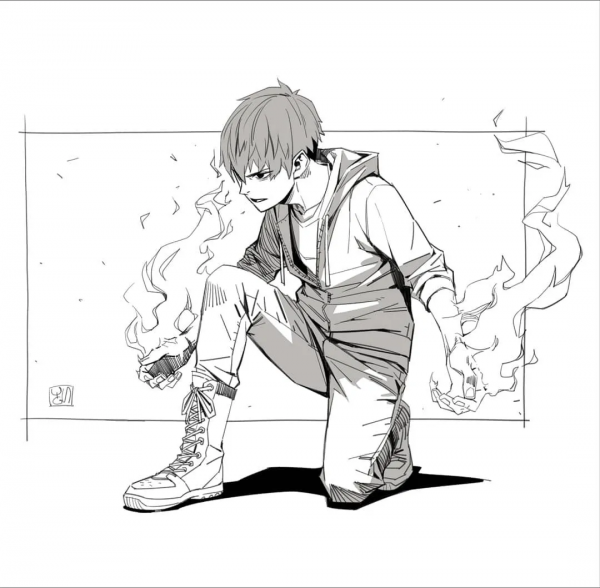 畫熱血漫畫的人設，真酷