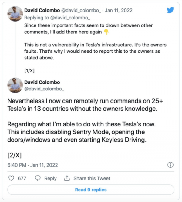 特斯拉軟體缺陷 入侵可遠端解鎖門窗啟動車輛