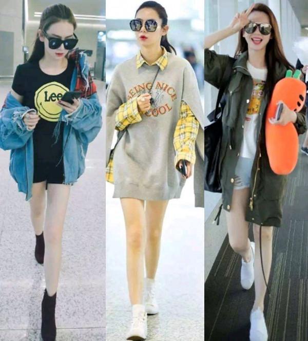 戚薇真會玩，衣服不好好穿就算了，褲子還非得反著穿，意外洋氣