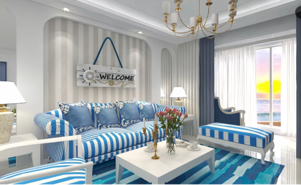 132平三居室地中海風格裝修設計案例