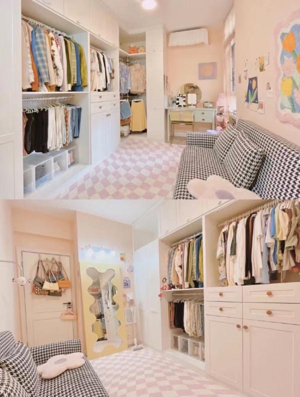 她家50㎡，不做吊頂不做背景牆，簡單走一圈石膏線，美得像童話