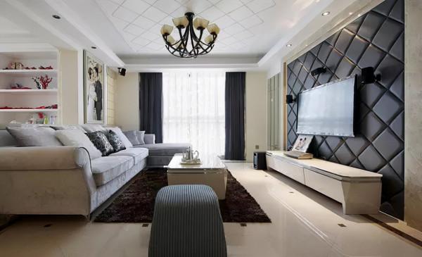 105平簡歐三居室房，歐式設計融入黑白灰色帶出不凡的空間感