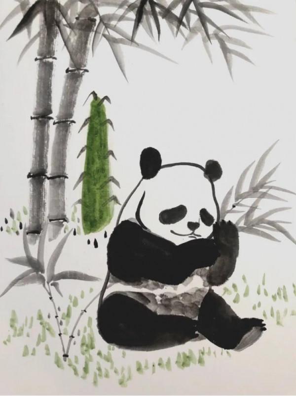 國畫熊貓的繪畫步驟 國畫熊貓的繪畫步驟
