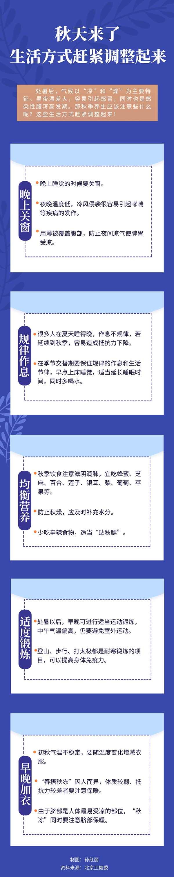 秋天來了這些作息和養生習慣趕緊調整起來