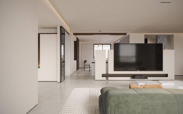 柔和的現代白色內飾,帶有泥土氣息,讓人聯想到溫暖和清新的時刻 柔和的現代白色內飾,帶有泥土氣息,讓人聯想到溫暖和清新的時刻