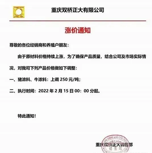 各養殖戶請注意！又一波飼料漲價潮來襲