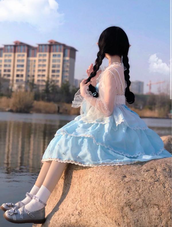 小海妖Lolita 情人節限定漸變色、純色 三段式JSK