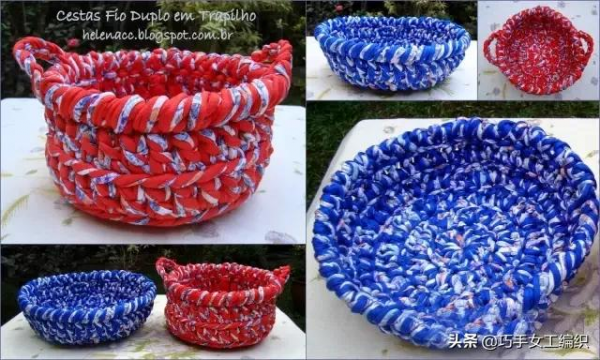 舊T恤以後不要扔,教你鉤成24種收納籃,美到眼花繚亂!(附針法圖解