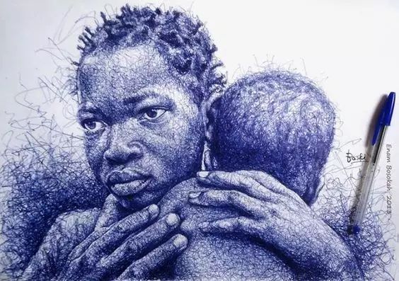 別小看黑人，他們畫的素描秒殺攝影師