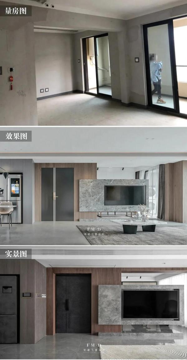 沙發牆拆掉一半,保留85公分高,打通客廳和書房成“理想大橫廳” 沙發牆拆掉一半,保留85公分高,打通客廳和書房成“理想大橫廳”