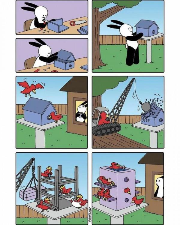 奇妙反轉的多格漫畫，讓人猜得到開頭，結尾出人意料