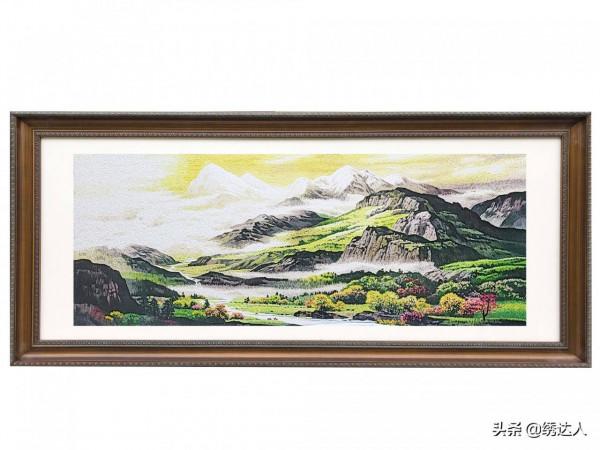 蘇繡寶應繡亂針繡適合客廳別墅中式裝修風格的刺繡裝飾畫