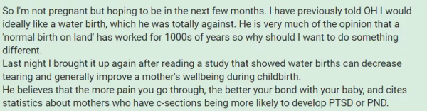 丈伕力阻妻子水中分娩:你生孩子越痛苦,和孩子關係就越好 丈伕力阻妻子水中分娩:你生孩子越痛苦,和孩子關係就越好