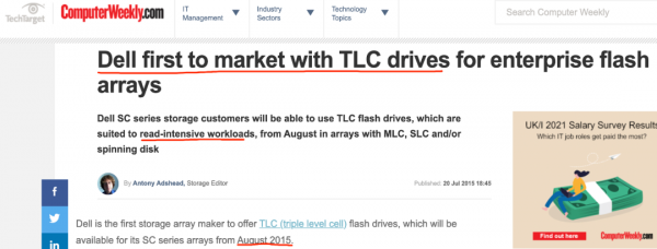 全快閃記憶體儲走向QLC時代？