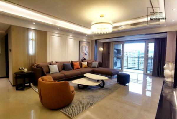 160㎡現代輕奢設計新家，維克胡桃+皓月白搭配，為家升溫不少