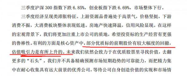 張坤和朱少醒在4季報都用了同一個詞
