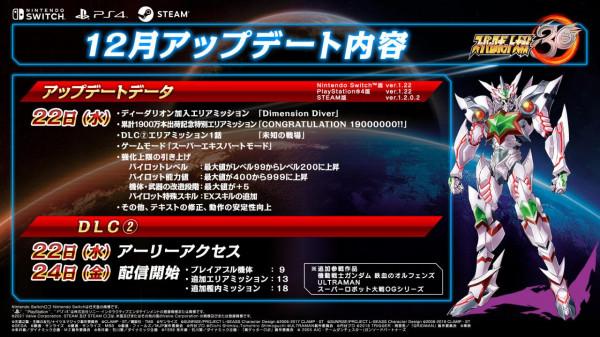 《超級機器人大戰30》DLC第二彈12月24日上線 季票玩家可提前體驗