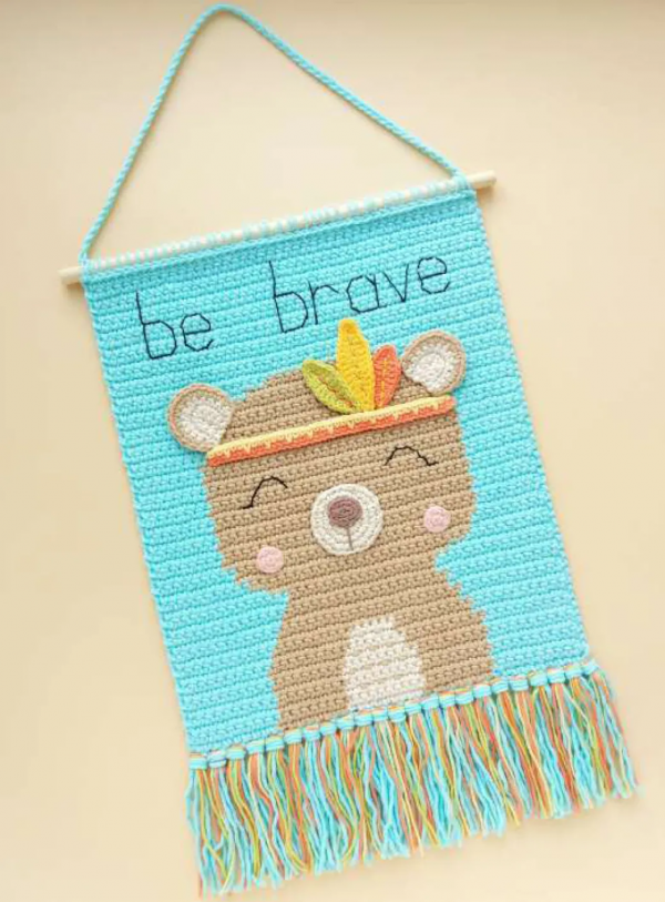 鉤針圖解|印第安熊熊掛毯,織女家裡必備的牆面裝飾,抓緊鉤起來 鉤針圖解|印第安熊熊掛毯,織女家裡必備的牆面裝飾,抓緊鉤起來