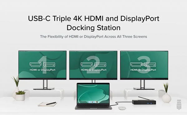 Plugable釋出UD-6950PDZ​擴充套件塢：支援最多3臺4K影片輸出