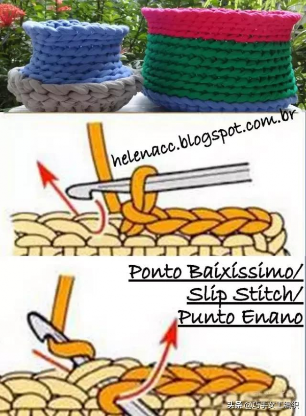 舊T恤以後不要扔,教你鉤成24種收納籃,美到眼花繚亂!(附針法圖解