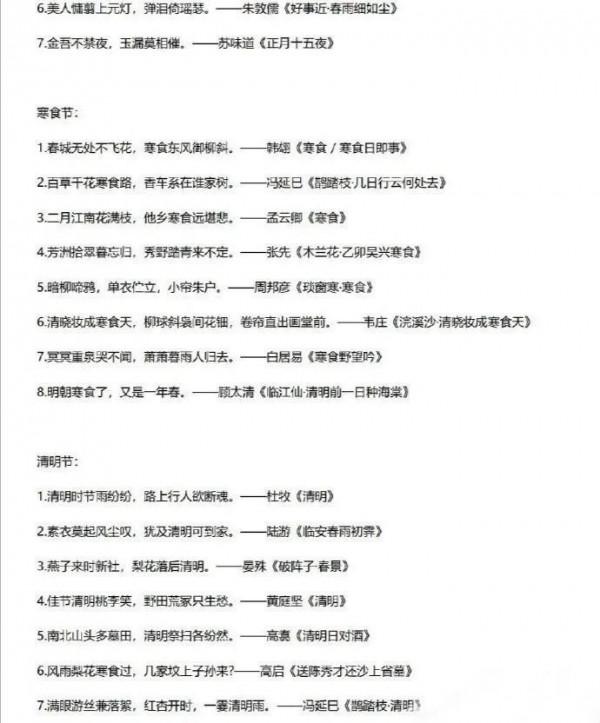 常識積累：古詩中的節日節點！碼住