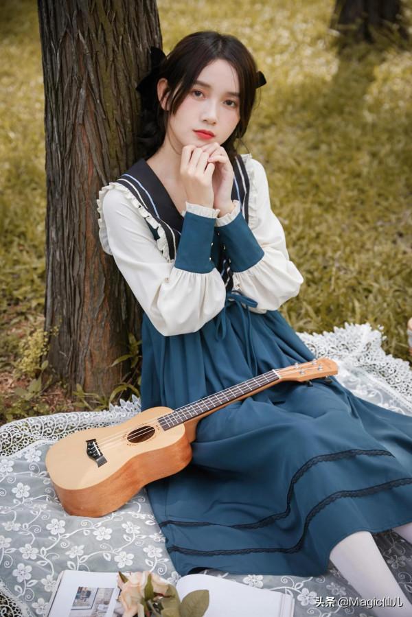 秋天甜美校花穿搭-復古海軍風公主裙 秋天甜美校花穿搭-復古海軍風公主裙