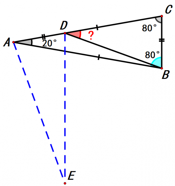 已知AD=BC，紅色角度數=？