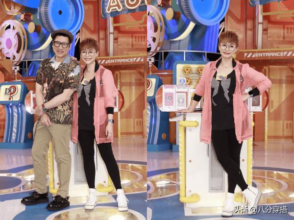 鄭裕玲雖是奶奶的年紀，穿綠色襯衫搭黑色長褲，氣質完勝孫女輩