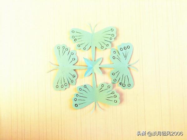 幼兒手工，用一張正方形紙剪四個蝴蝶，好學又好看