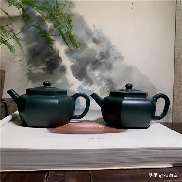 少見的民國綠紫砂方器(附泡養一週的效果圖) 少見的民國綠紫砂方器(附泡養一週的效果圖)