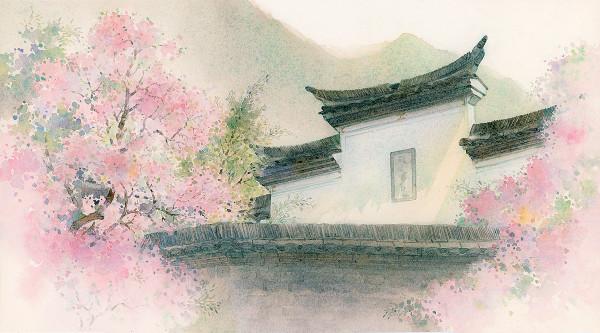 這樣詩意唯美的古風水彩場景，你喜歡嗎？