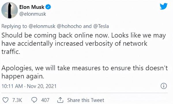 特斯拉“斷網”致數百車主被鎖車外 CEO馬斯克致歉